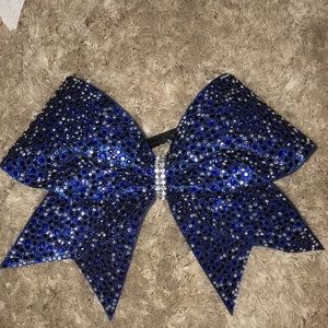 Blue, black, and white competition bow!